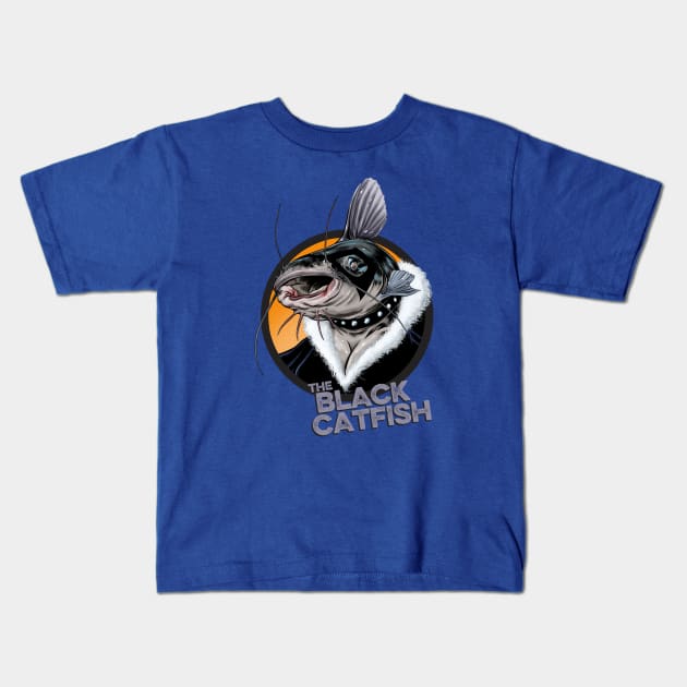 The Black Catfish Kids T-Shirt by ThirteenthFloor